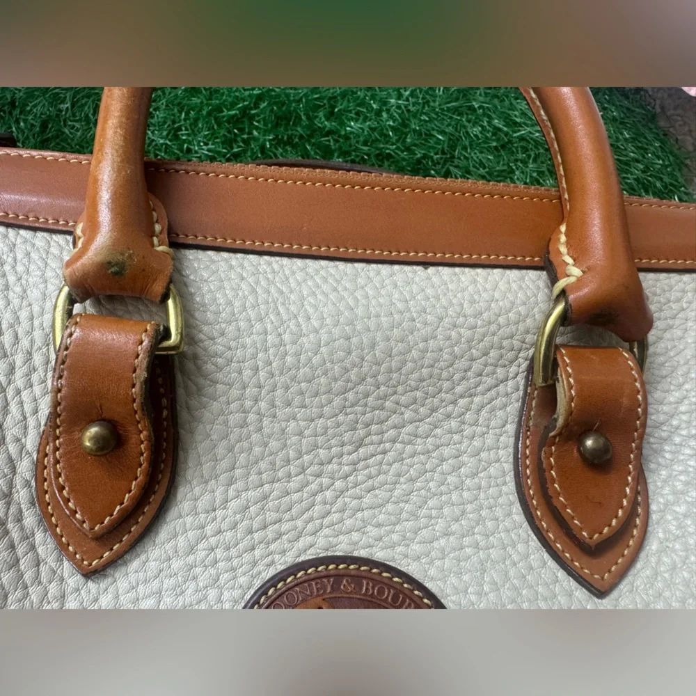 Dooney & Bourke Tan and‎ Cream Leather Satchel